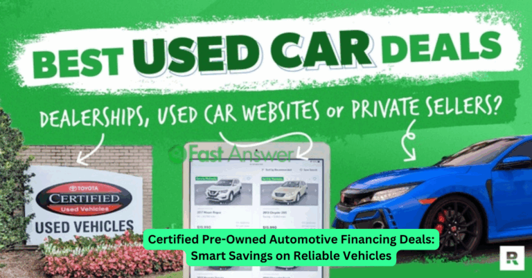 Certified Pre-Owned Automotive Financing Deals: Smart Savings on Reliable Vehicles