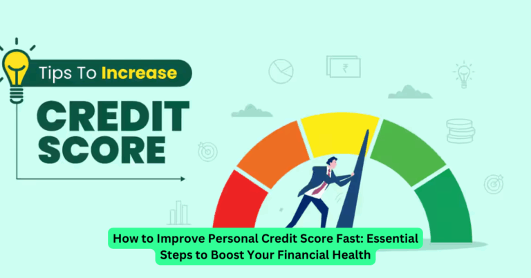 How to Improve Personal Credit Score Fast: Essential Steps to Boost Your Financial Health
