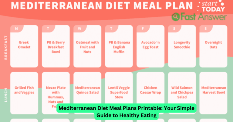 Mediterranean Diet Meal Plans Printable: Your Simple Guide to Healthy Eating